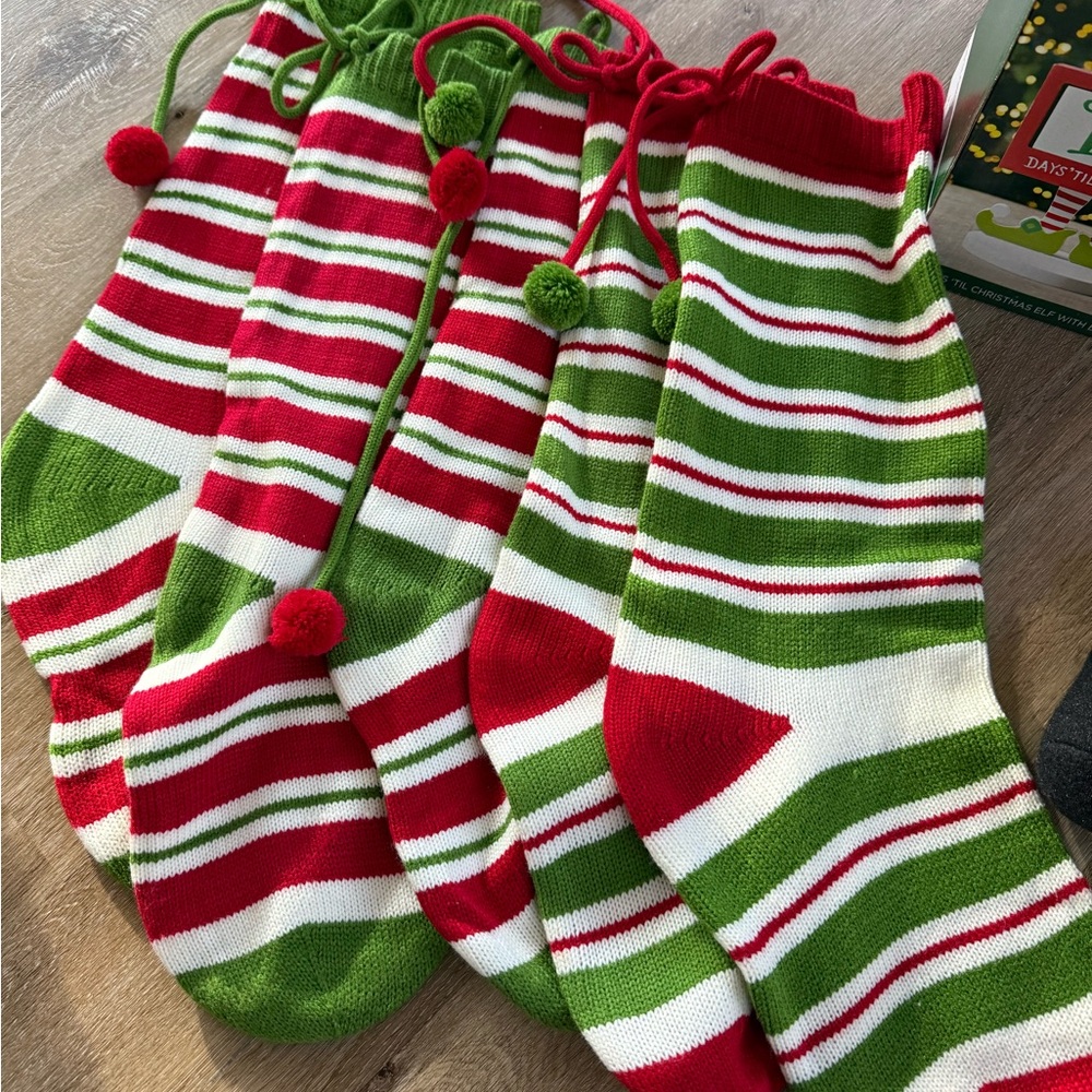 Festive Striped Christmas Stockings